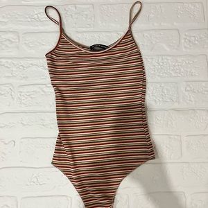 Brandy Melville Brown and Red Bodysuit